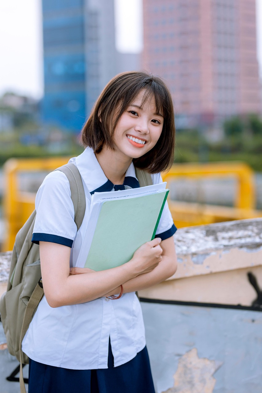 girl, student, smile, happy, young woman, teen, teenager, school girl, uniform, school uniform, pose, portrait, student, student, student, student, student